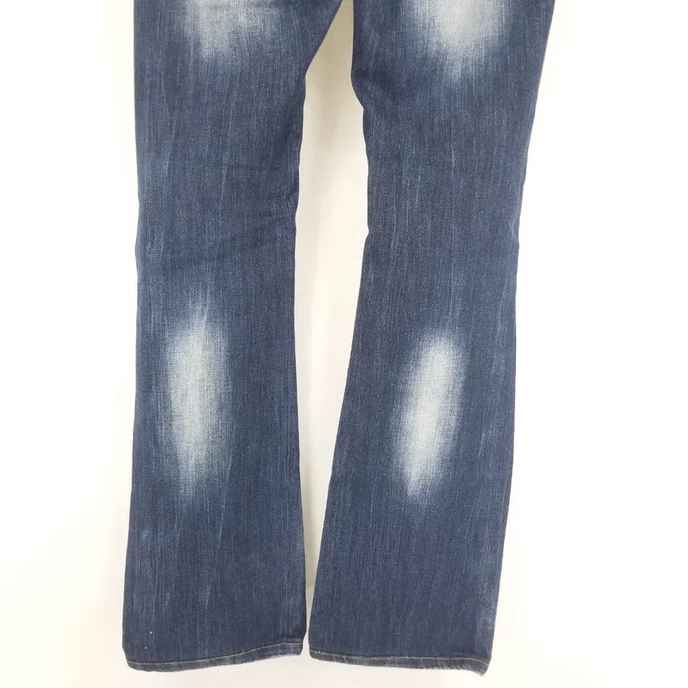 Machine Distressed Bootcut Jeans - Picture 6 of 11